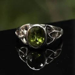 Peridot Ring Edelstein Damenring keltisches Design Silberring 925 Silber