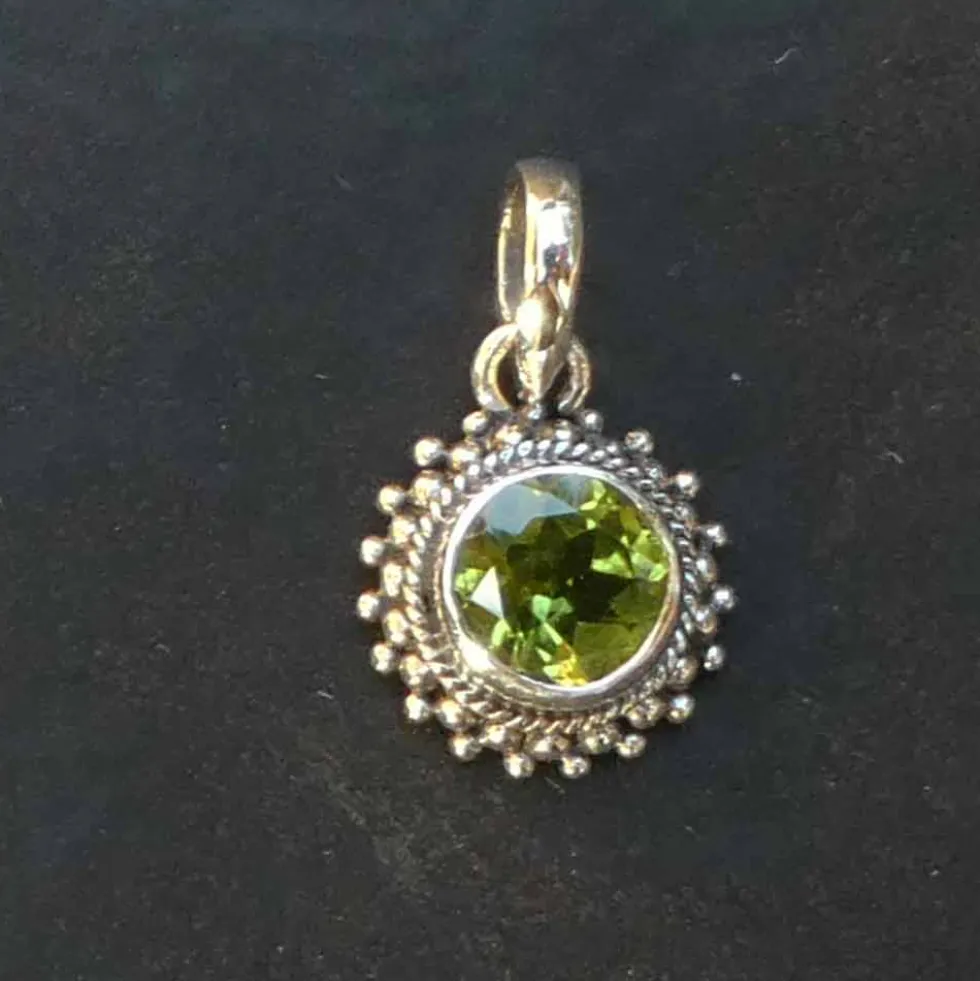 Peridot Silber Anhänger Edelstein 925 Silber