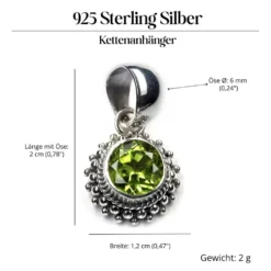 Peridot Silber Anhänger Edelstein 925 Silber