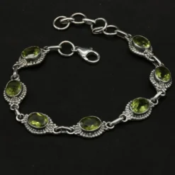 Peridot Steinschmuck edler Damen Armschmuck 925 Silber