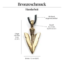 Pfeilspitze Schmuck Bronze Anhänger