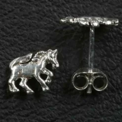 Pferd Ohrstecker 925 Silber Ohrschmuck