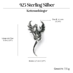 Phönix Schmuck Anhänger Sterlingsilber Phoenix 925 Silber