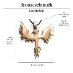 Phoenix Anhänger Schmuck Bronze Drachenschmuck