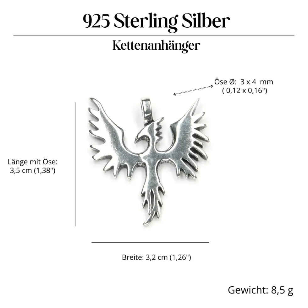 Phoenix Schmuck Anhänger aus Silber Kettenanhänger 925 Silber