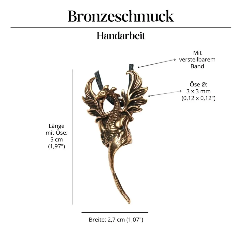 Phoenix Schmuck Bronze Anhänger