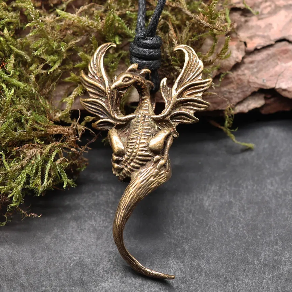 Phoenix Schmuck Bronze Anhänger