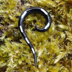 Piercing Haken weiß Horn 3mm Ohr Fleshtunnel