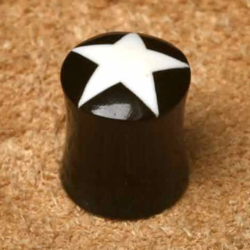 Plug Horn mit Stern weiß Piercing Ohr
