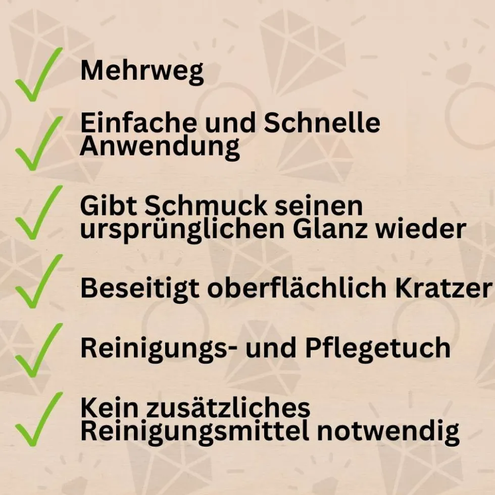 Poliertuch Silberputztuch - Schmuck Reinigungstuch Pflege