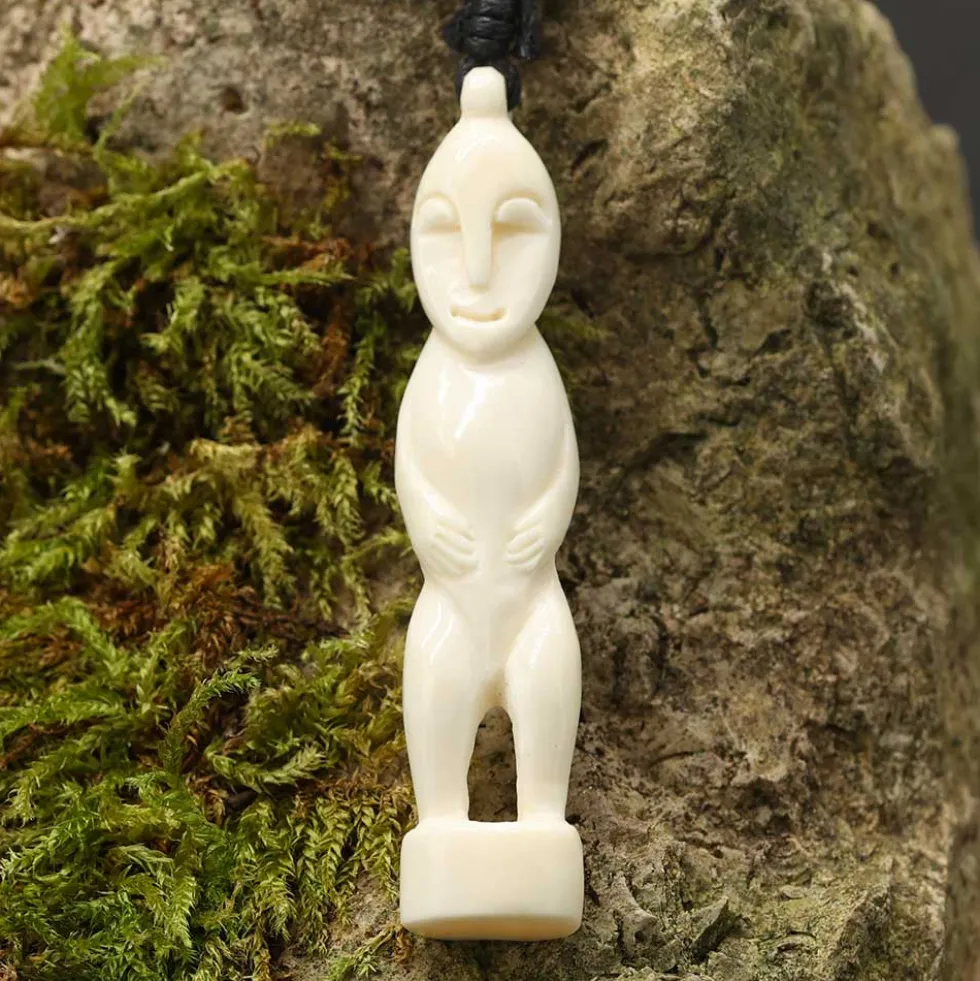 Primitiv Schmuck Anhänger aus Knochen Kette