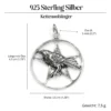 Rabe Anhänger im Pentagramm 925 Silber Schmuck