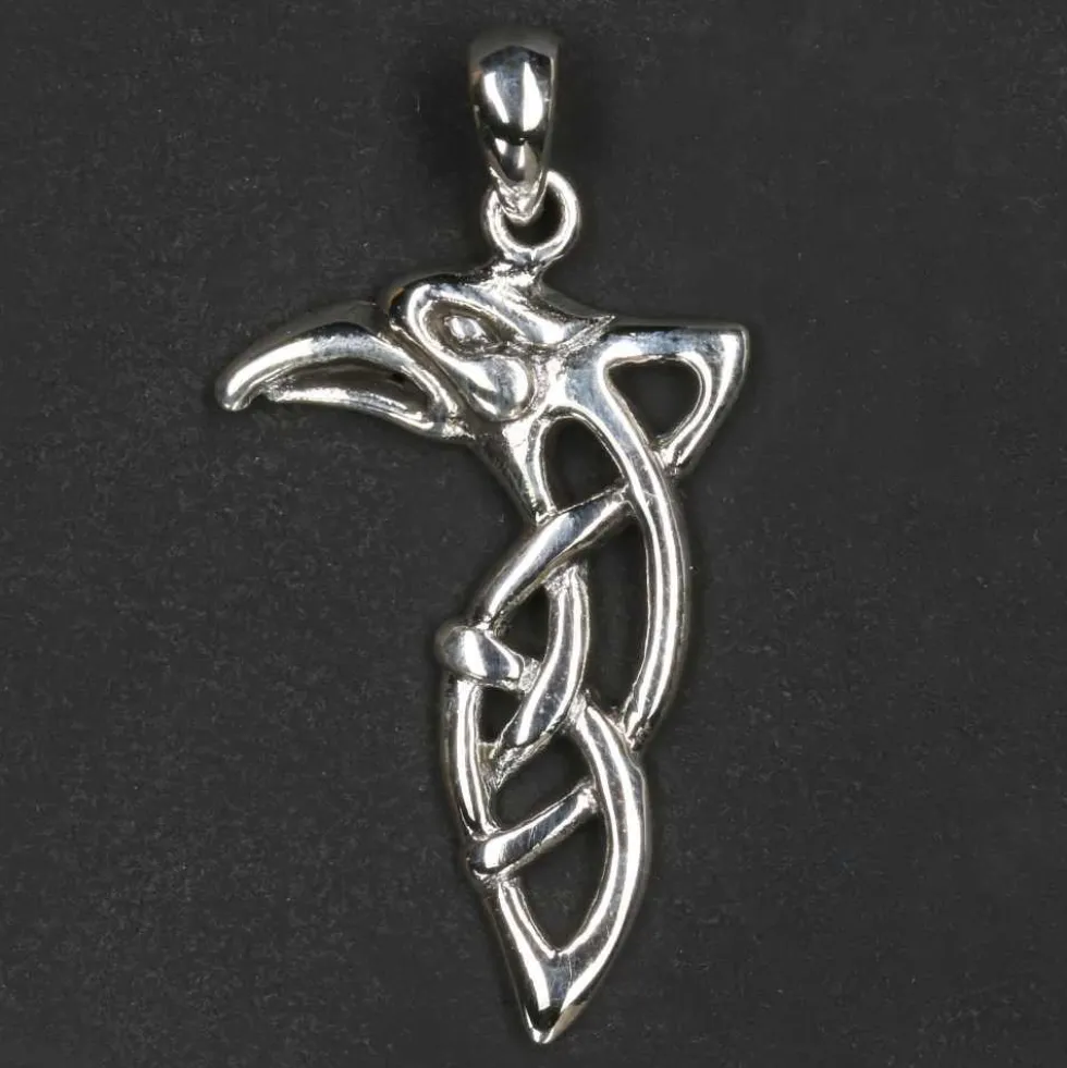 Rabe keltischer Knoten Schmuck 925 Silberschmuck Anhänger