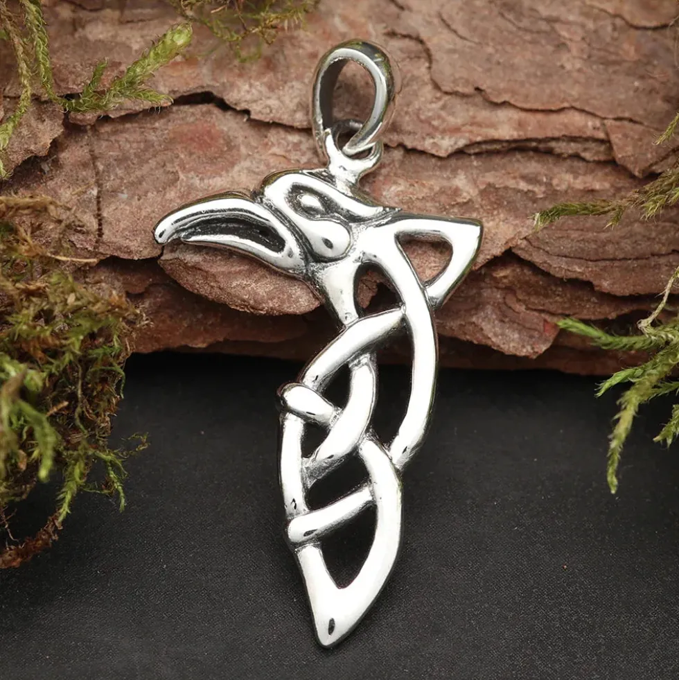 Rabe keltischer Knoten Schmuck 925 Silberschmuck Anhänger