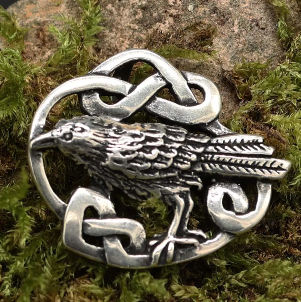 Rabe keltischer Schmuck Anhänger aus Silber 925