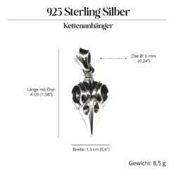 Raben Schädel Gothic Schmuck Silberschmuck Anhänger 925er Silber