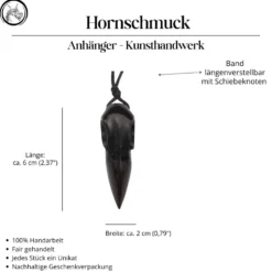Raben Schädel Schmuck Anhänger Horn Kette