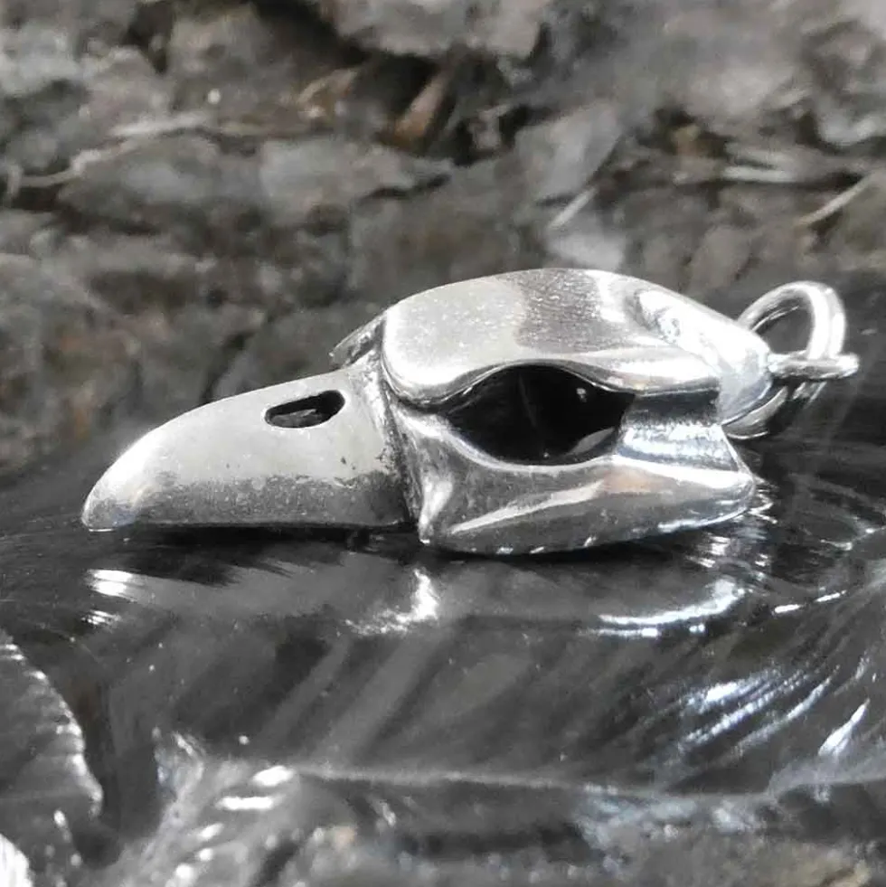 Rabenschädel Silberschmuck Anhänger Gothic 925 Silber