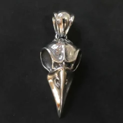 Raben Skull Schädel Anhänger groß riesige Öse 925 Silber