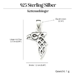 Rabe Odins 925 Silber zarter 925 Silber Kettenanhänger