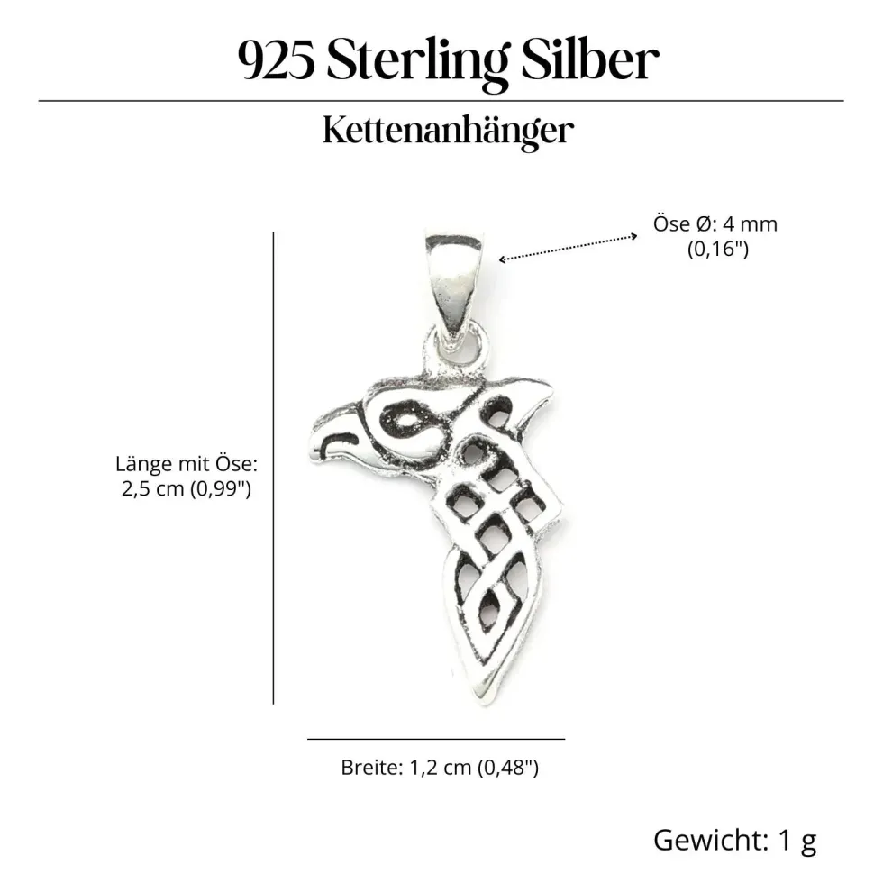 Rabe Odins 925 Silber zarter 925 Silber Kettenanhänger