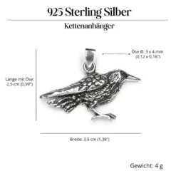 Rabe Schmuck Anhänger aus Silber 925
