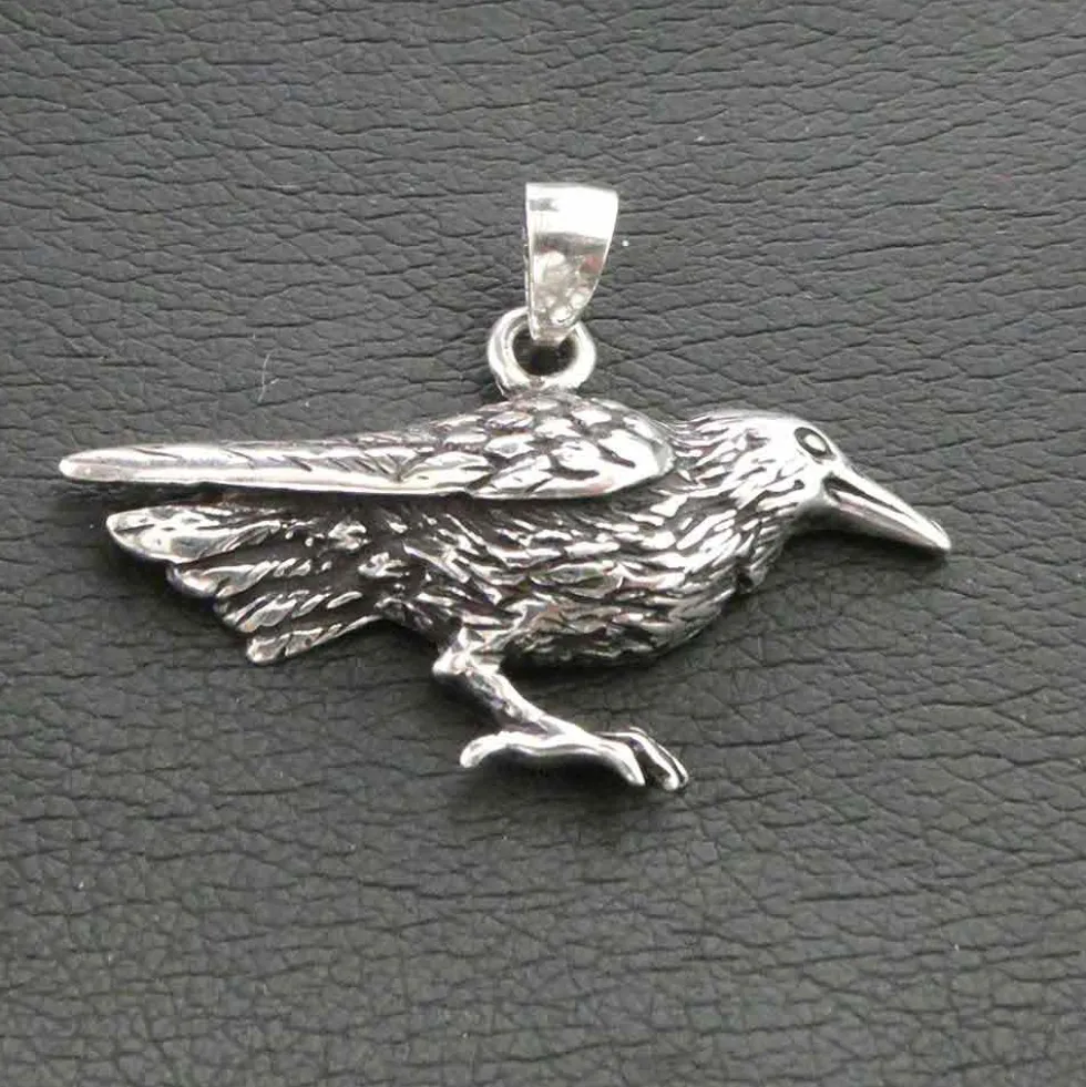 Rabe Schmuck Anhänger aus Silber 925