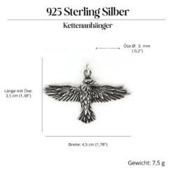 Rabe Silber Schmuck Anhänger 925 Silber