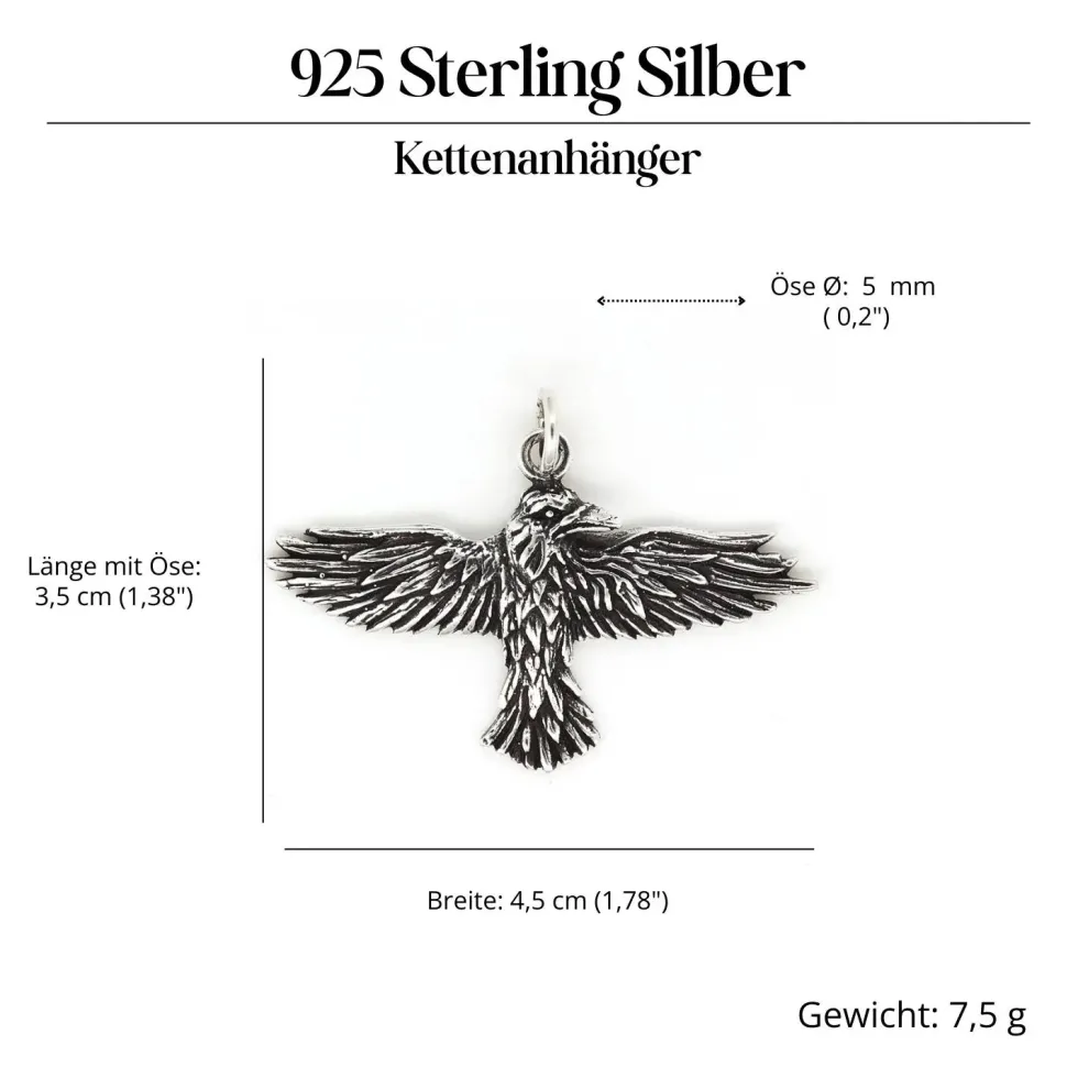 Rabe Silber Schmuck Anhänger 925 Silber
