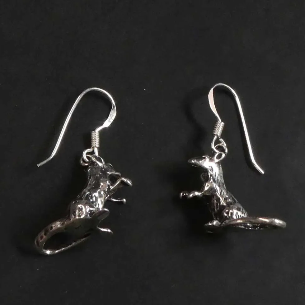 Ratte Ohrringe Schmuck Ohrhänger 925 Silber Paar