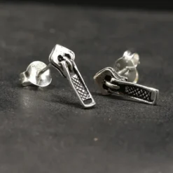 Reißverschluß Ohrstecker 925 Silber Ohrschmuck