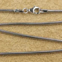 Rhodinierte Echte Schlangen Kette 3 mm Silberkette 925 Silber