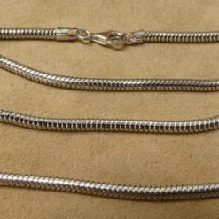 Rhodinierte Echte Schlangen Kette 3 mm Silberkette 925 Silber