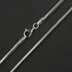 Rhodinierte Echte Schlangen Kette 3 mm Silberkette 925 Silber