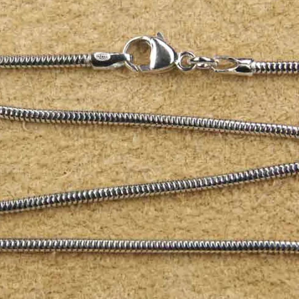 Rhodinierte Schlangenkette 1,6mm 925 Silber diverse Längen