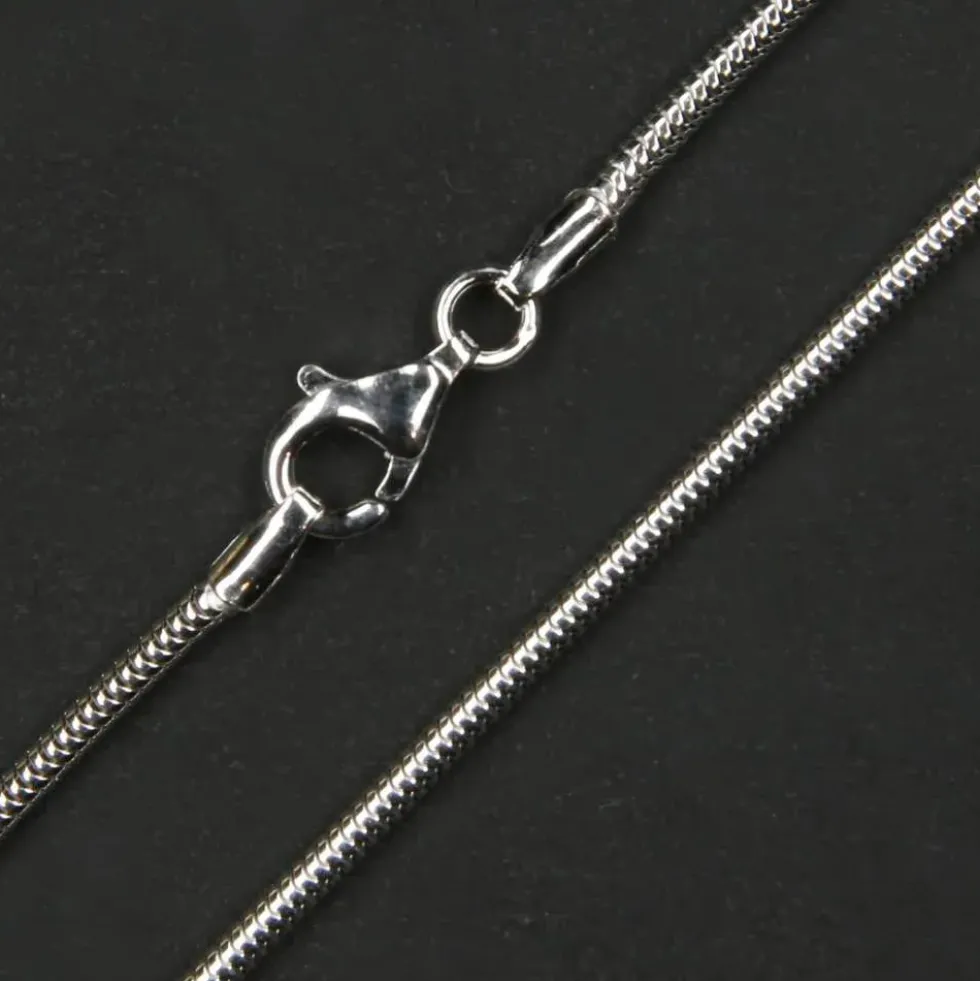 Rhodinierte Schlangenkette 1,6mm 925 Silber diverse Längen