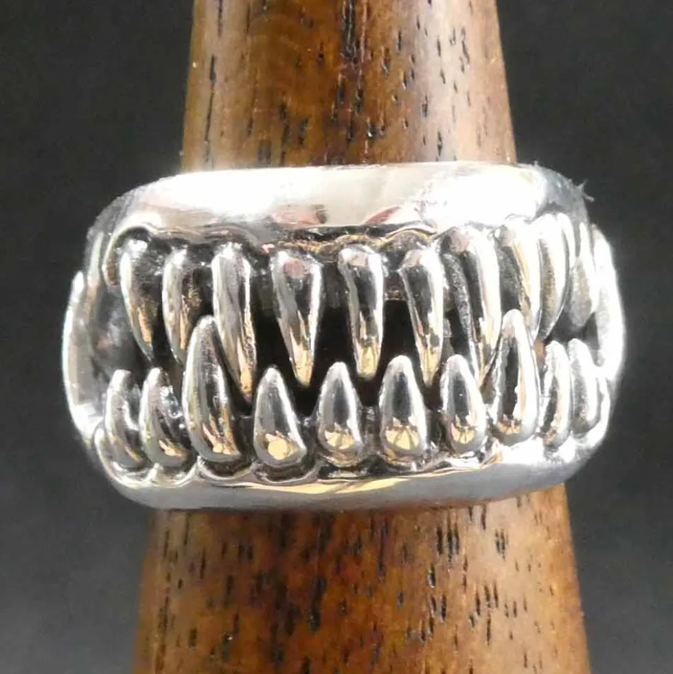 Ring Gebiss Schmuck Gothic 925 Silber Zähne