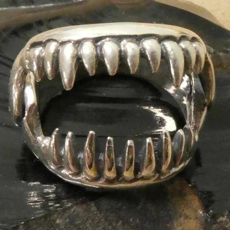 Ring Gebiss Schmuck Gothic 925 Silber Zähne