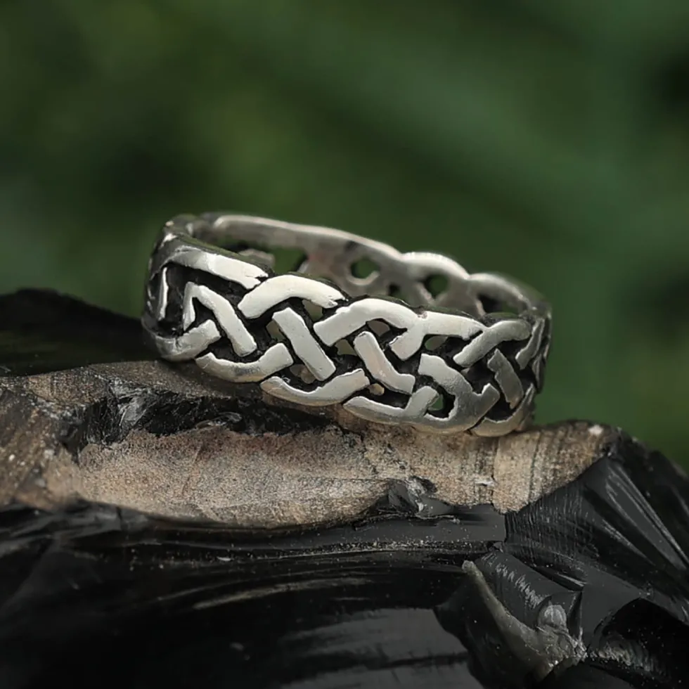 Ring keltischer Silberring Schmuck Silberner Bandring 925 Silber