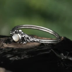 Ring Silber mit Perlmutt Steinschmuck Frauen Kinder 925 Silber