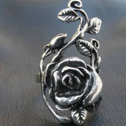 Rosen Ring lange Rose Damen Mädchen Silbering 925 Silber