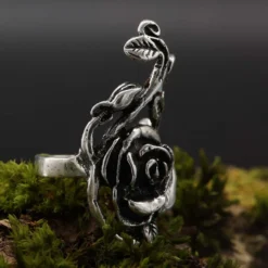 Rosen Ring lange Rose Damen Mädchen Silbering 925 Silber