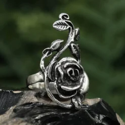 Rosen Ring lange Rose Damen Mädchen Silbering 925 Silber