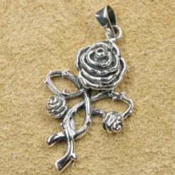 Rose Schmuck Gothic Kettenanhänger 925 Silber