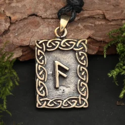 Rune Bronze Schmuck ansuz Anhänger älteres Futhark