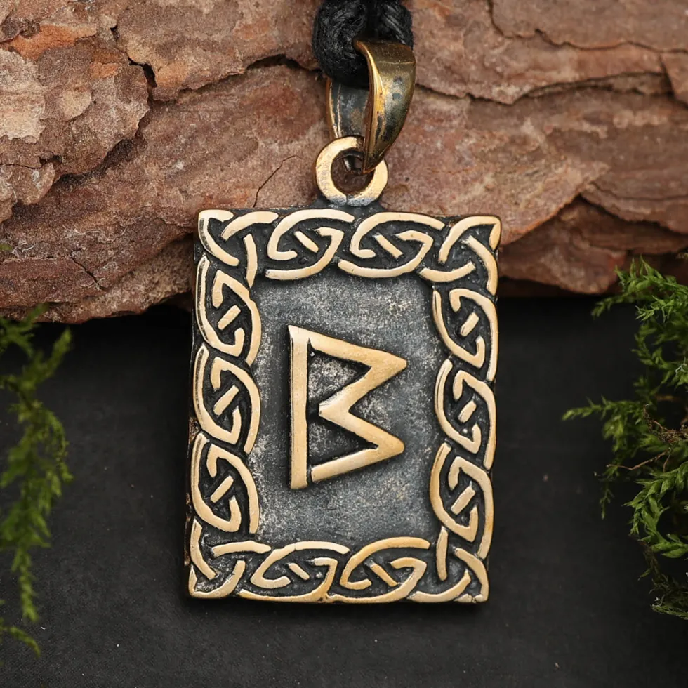 Rune Bronze Schmuck berkano Anhänger älteres Futhark