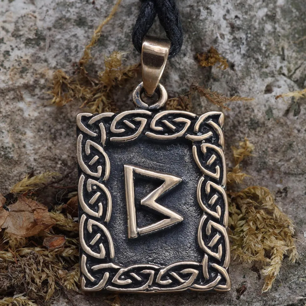 Rune Bronze Schmuck berkano Anhänger älteres Futhark