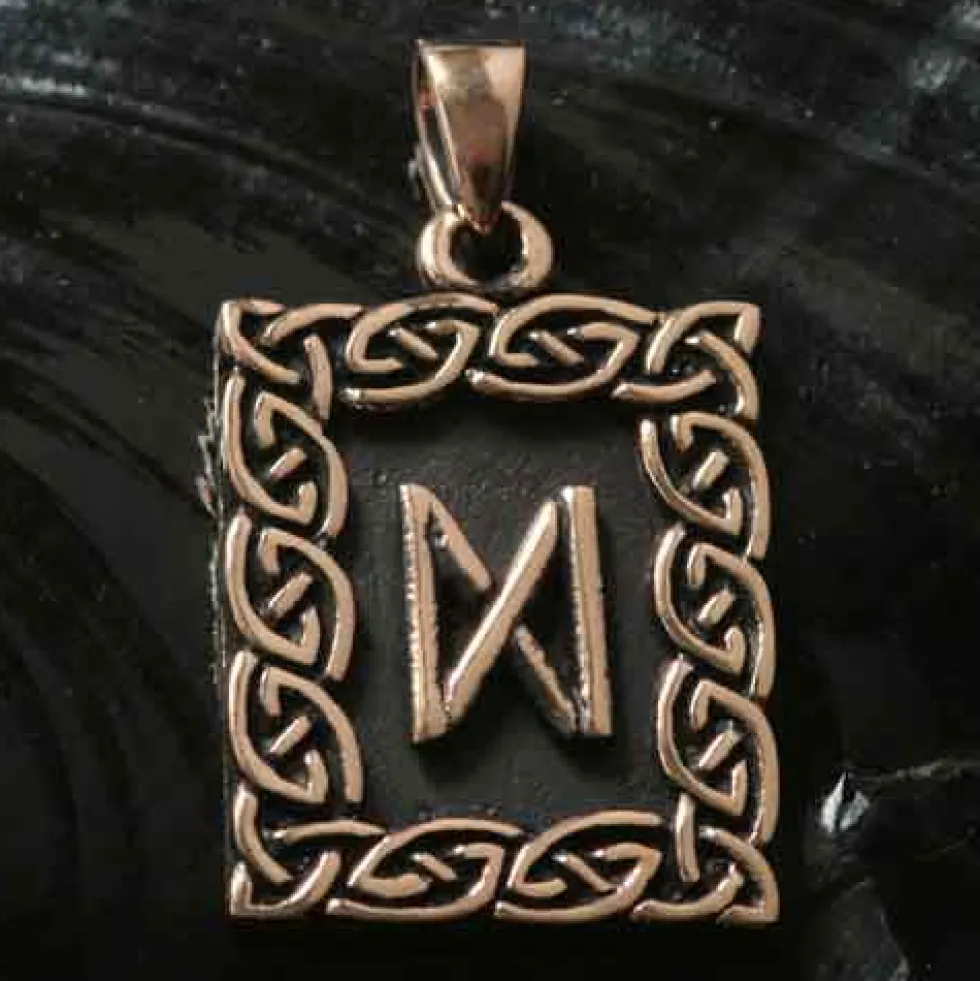 Rune Bronze Schmuck dagaz Anhänger älteres Futhark