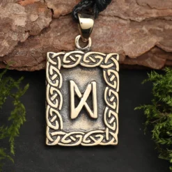 Rune Bronze Schmuck dagaz Anhänger älteres Futhark
