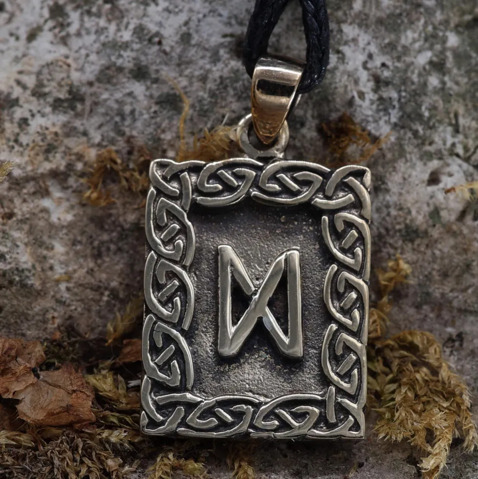 Rune Bronze Schmuck dagaz Anhänger älteres Futhark